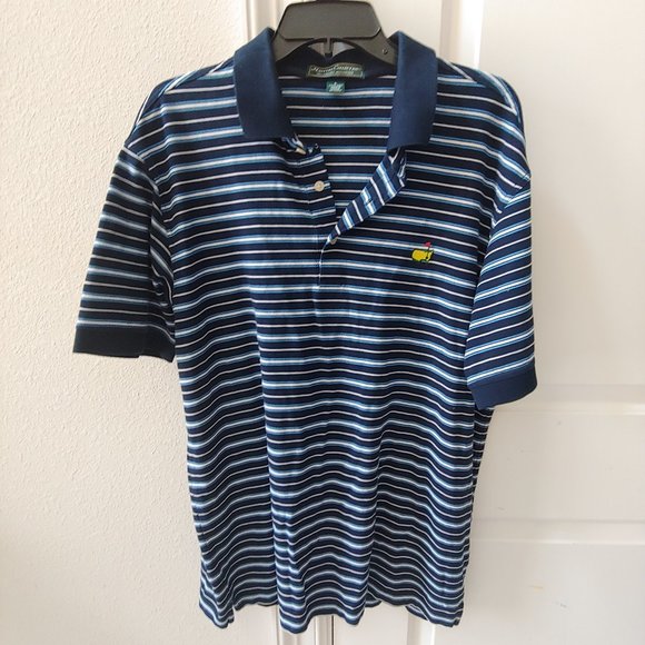 Prim & Proper Pima Polo - Barbados Blue Stripe with Multicolor Stork